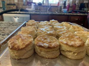 Grandma's Homemade Biscuits 5 Tray of golden, fluffy homemade biscuits, perfect for a Georgetown KY breakfast.